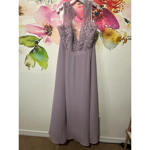 Galina Signature Dresses & Skirts - Bridesmaid Dress Lavender Cap Sleeve, Lace, Plus Size Size 24, Flowy, Beachy NWT